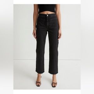 Madewell Perfect Vintage Wide-Leg Crop Jean in Stone Black Wash NWT